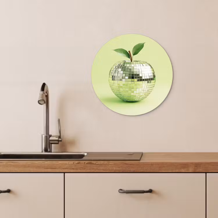 Quadro rotondo - Verde - Discoteca - Decorazione - Mela — 4