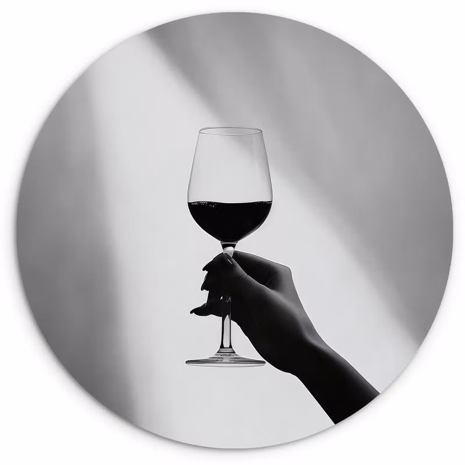 Quadro rotondo - Luce - Vino - Rosso - Bicchiere — 1
