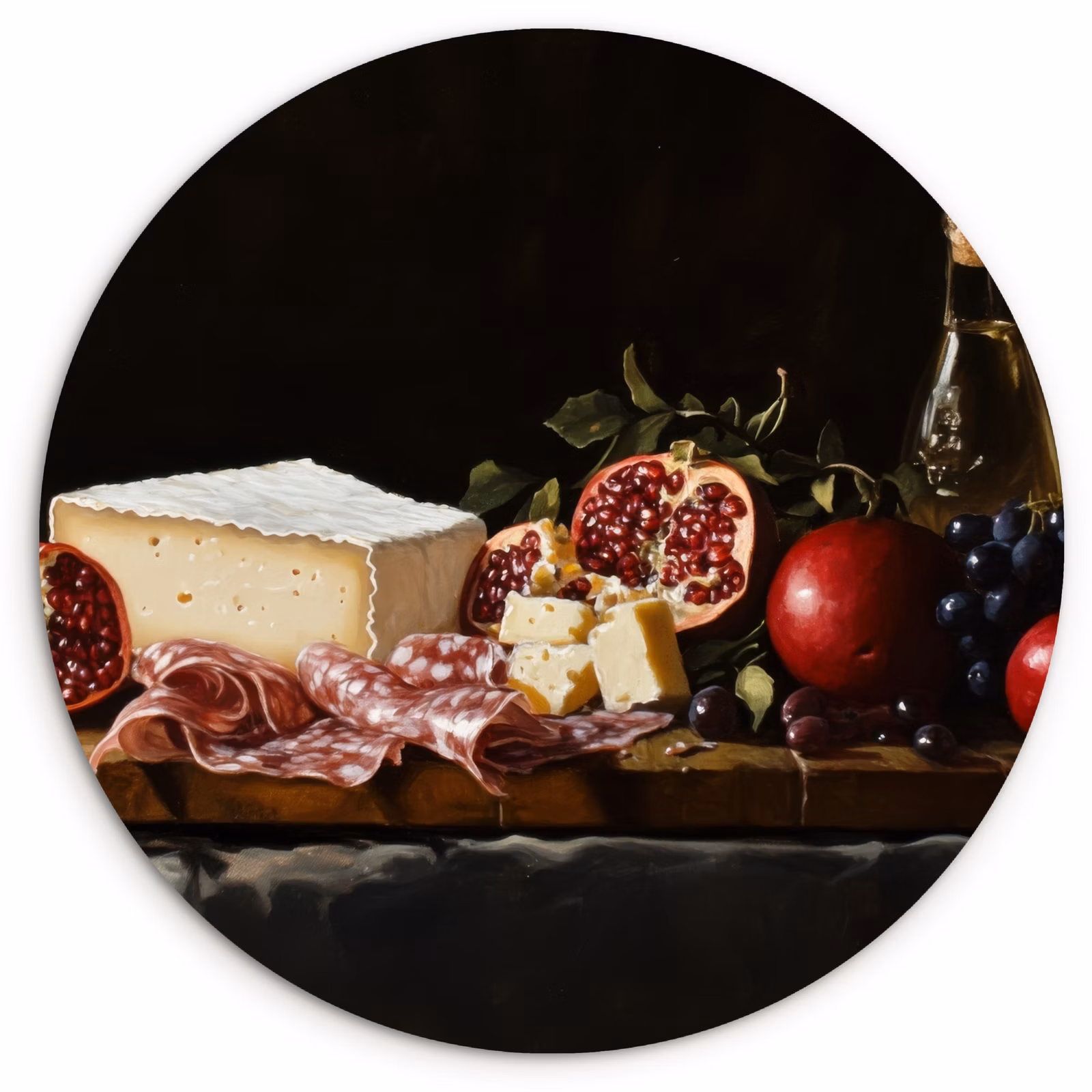 Quadro rotondo - Natura morta - Vintage - Tavola per bere — 1