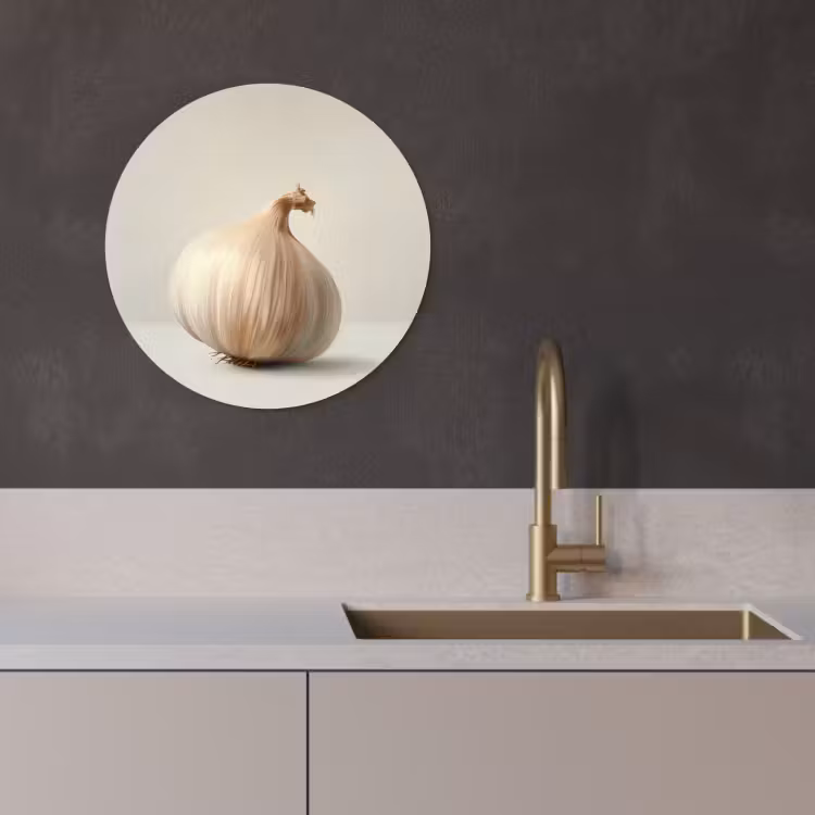 Quadro rotondo - Aglio - Naturale - Beige — 1