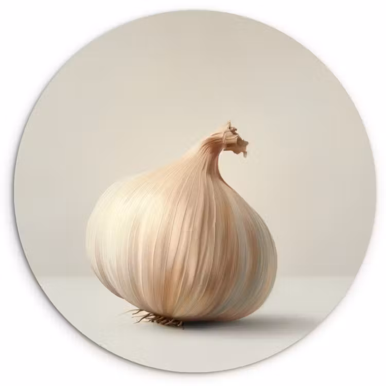 Quadro rotondo - Aglio - Naturale - Beige — 2