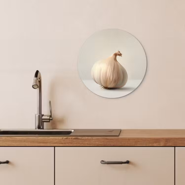 Quadro rotondo - Aglio - Naturale - Beige — 3