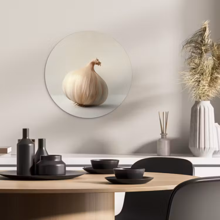 Quadro rotondo - Aglio - Naturale - Beige — 4