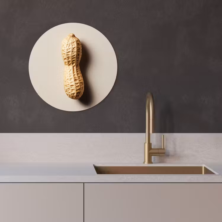 Quadro rotondo - Arachide - Crudo - Beige — 3