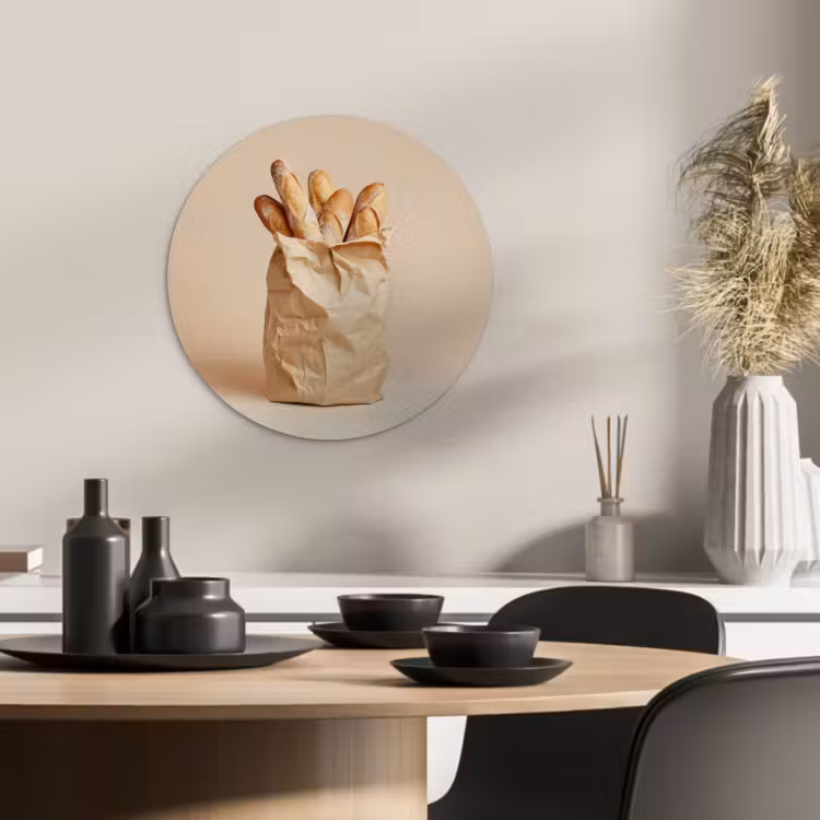 Quadro rotondo - Baguette - Pane - Baguette - Beige — 1