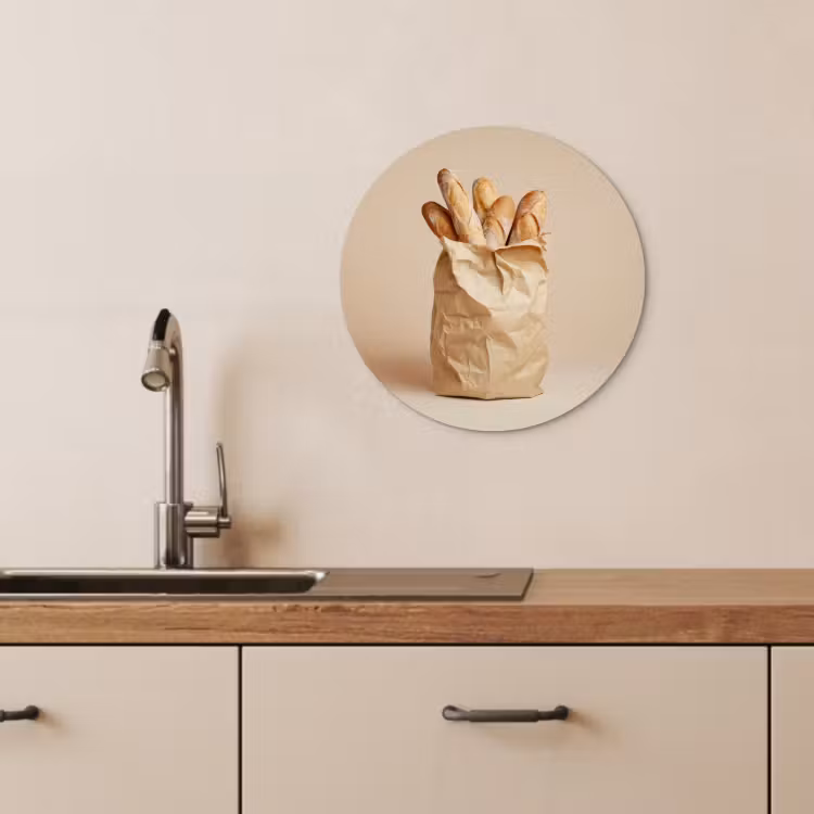 Quadro rotondo - Baguette - Pane - Baguette - Beige — 4