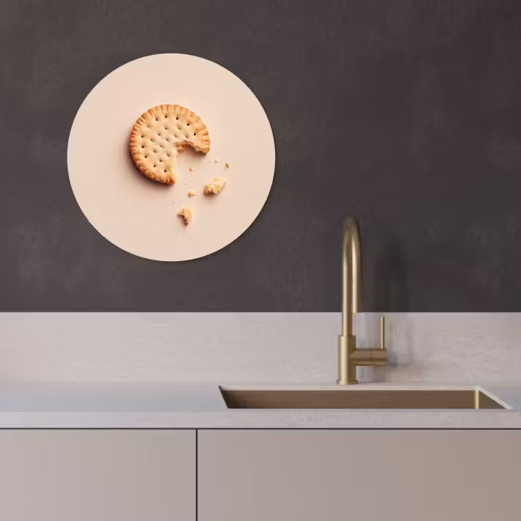 Quadro rotondo - Biscotto - Briciole - beige — 1