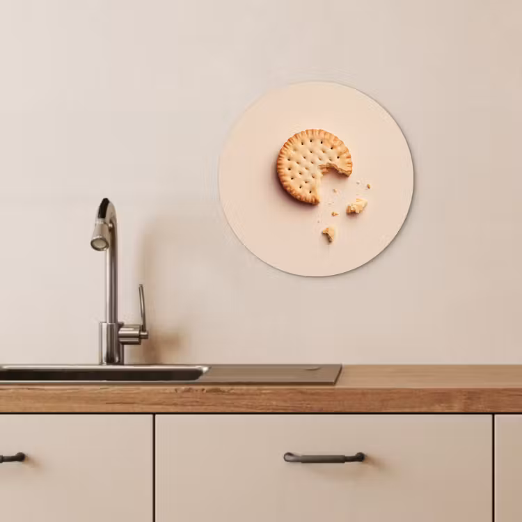 Quadro rotondo - Biscotto - Briciole - beige — 2