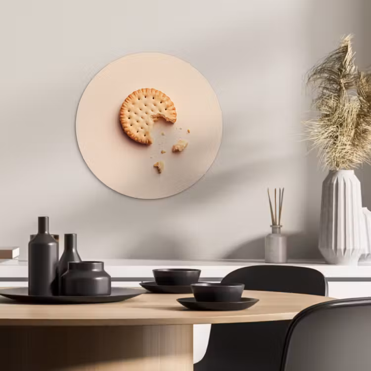 Quadro rotondo - Biscotto - Briciole - beige — 4