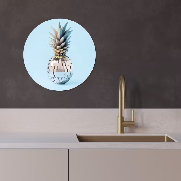 Quadro rotondo - Blu - Ananas - Disco - Discoball — 3