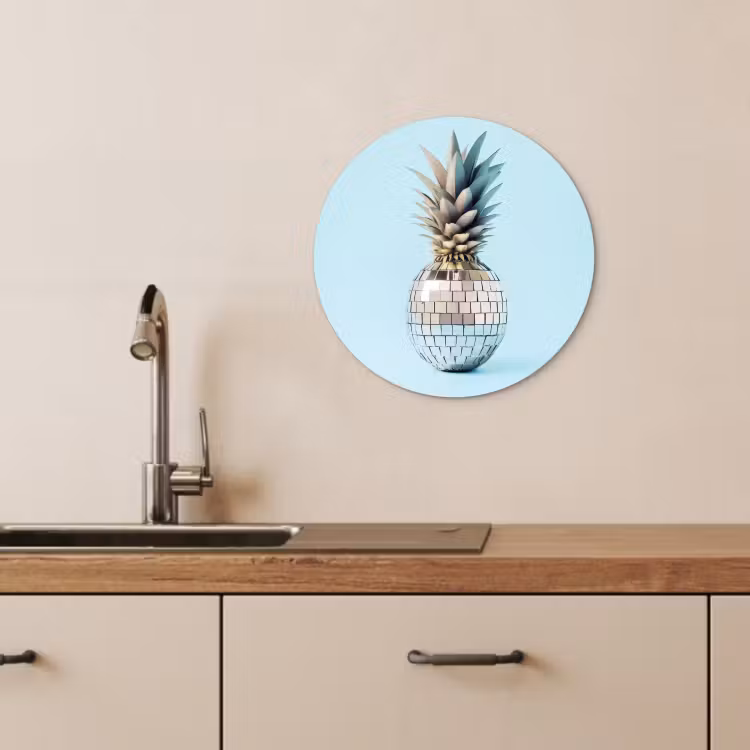 Quadro rotondo - Blu - Ananas - Disco - Discoball — 4