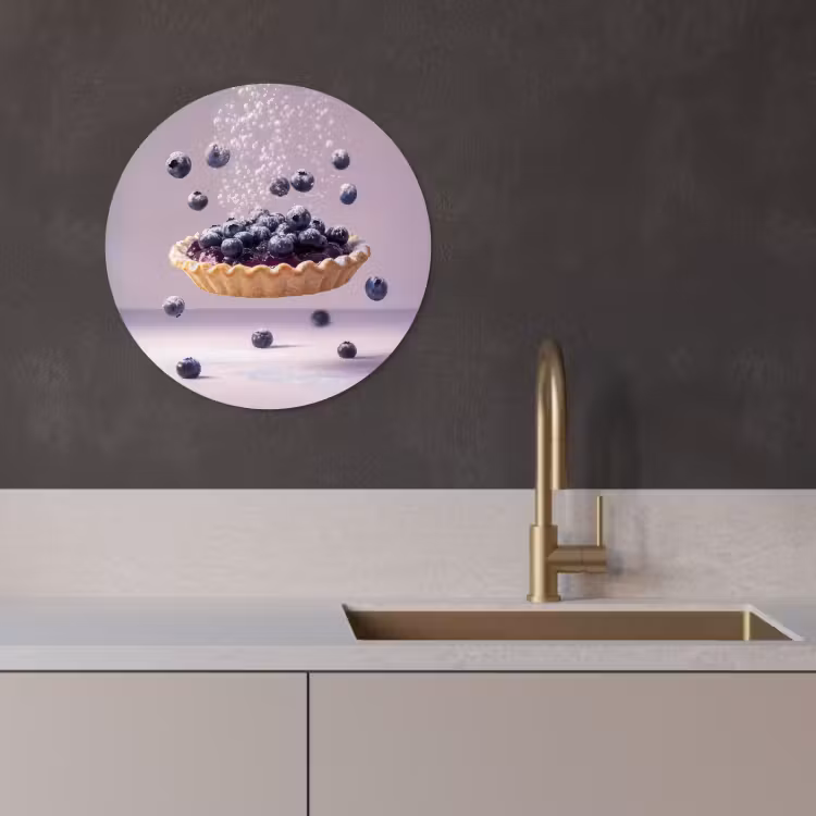Quadro rotondo - Cibo - Torta - Frutti di bosco - Blu — 3