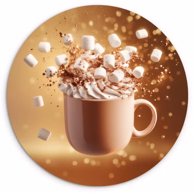 Quadro rotondo - Cioccolato - Bevanda - Caldo - Marrone — 1