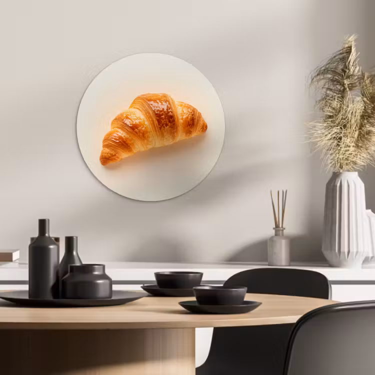 Quadro rotondo - Croissant - Pane - Beige — 4