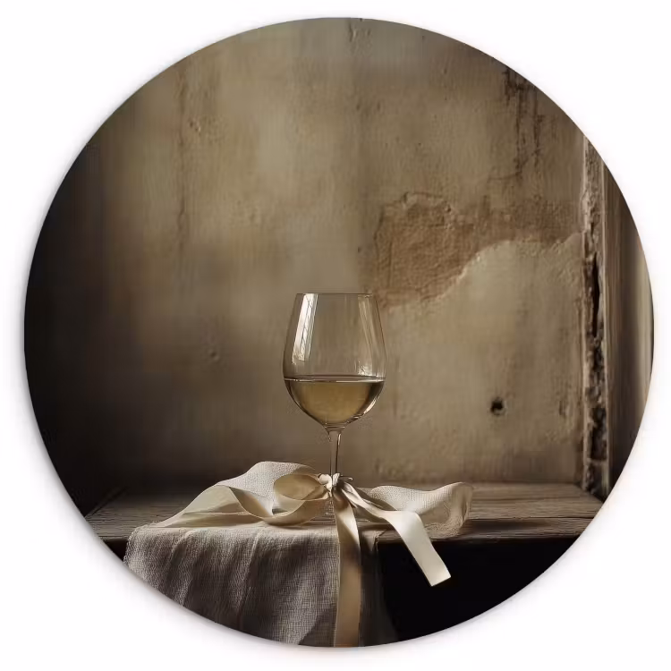Quadro rotondo - Fiocco - Beige - Bianco - Vino — 4