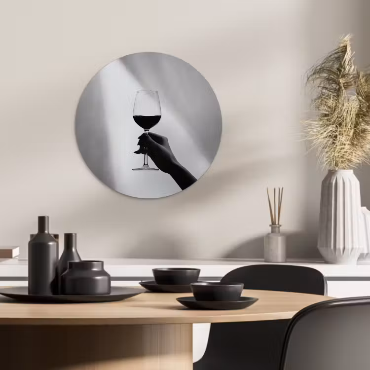 Quadro rotondo - Luce - Vino - Rosso - Bicchiere — 4