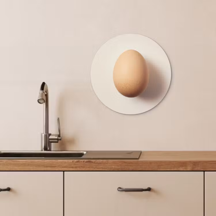 Quadro rotondo - Uovo - Beige - Ovale - Ovale — 1