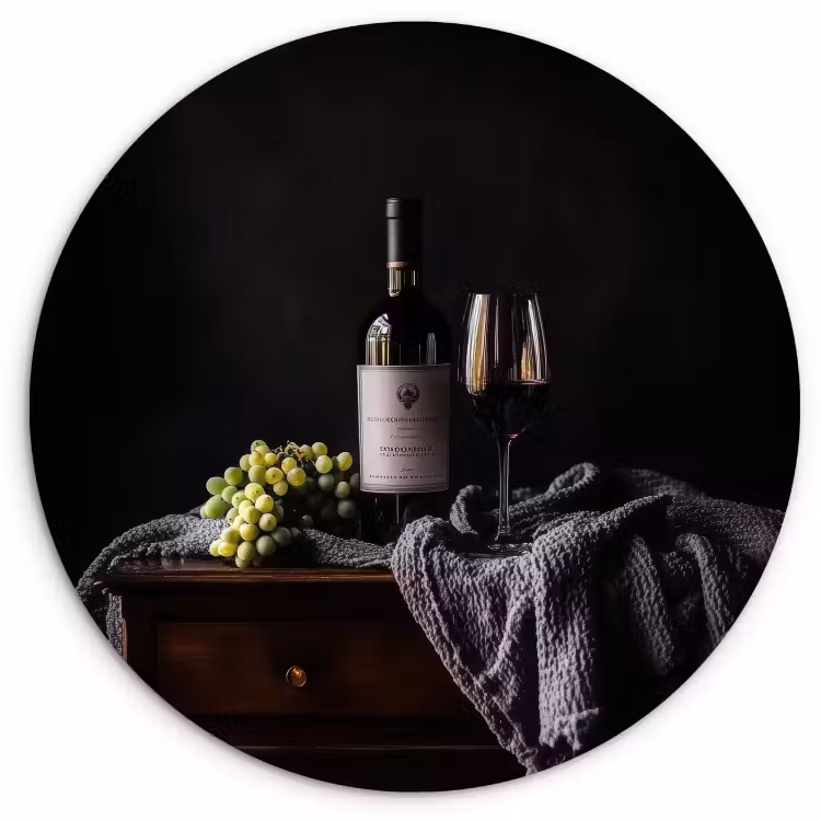 Quadro rotondo - Uva - Vino - Rosso - Tavola — 2