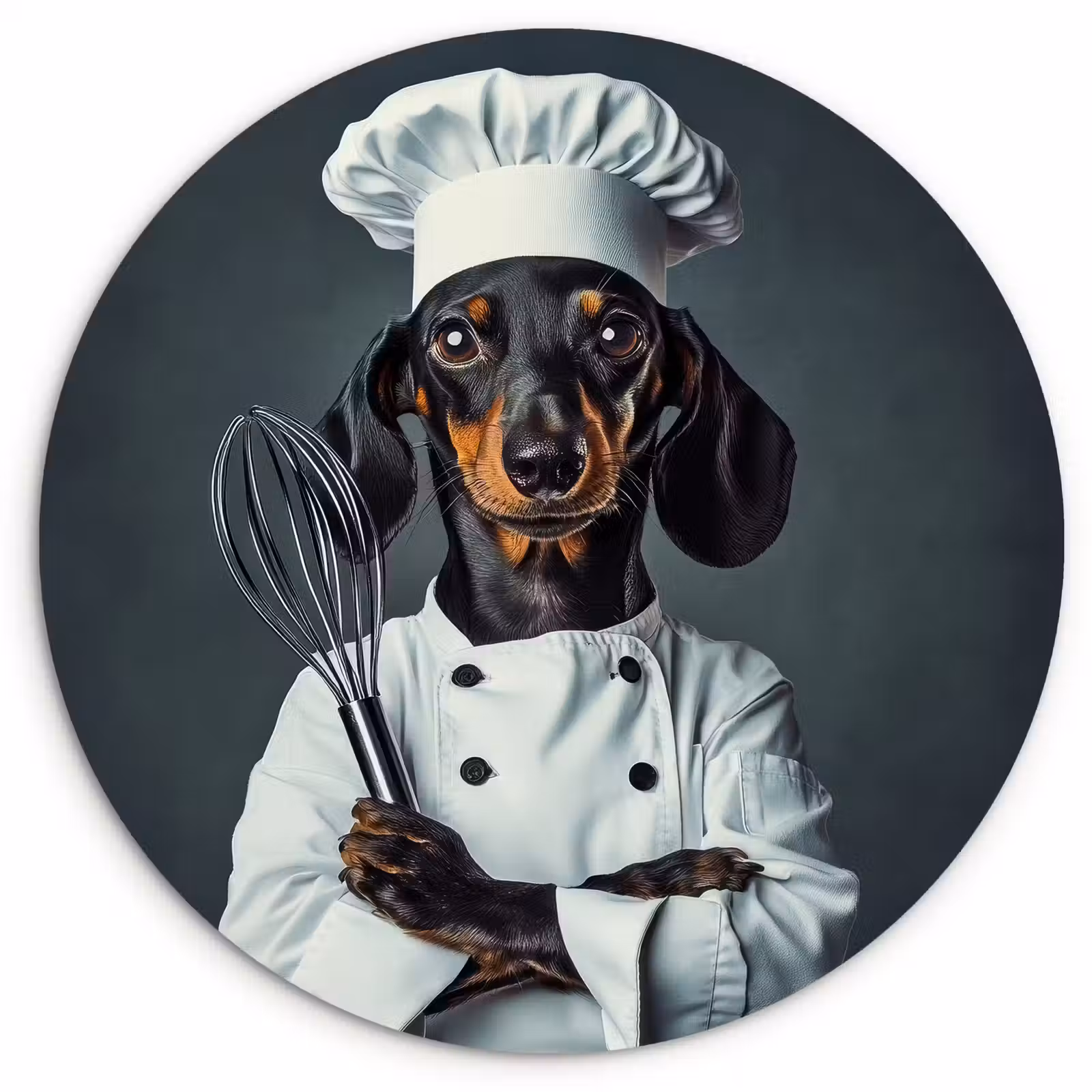 Quadro rotondo - Cane - Garde - Cuoco — 1