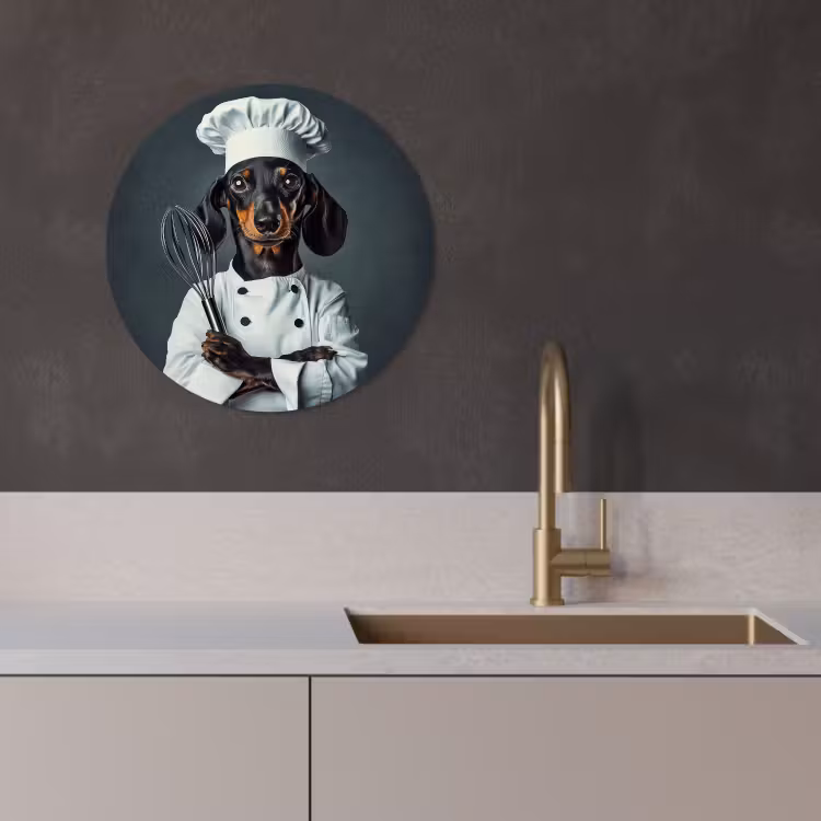 Quadro rotondo - Cane - Garde - Cuoco — 3