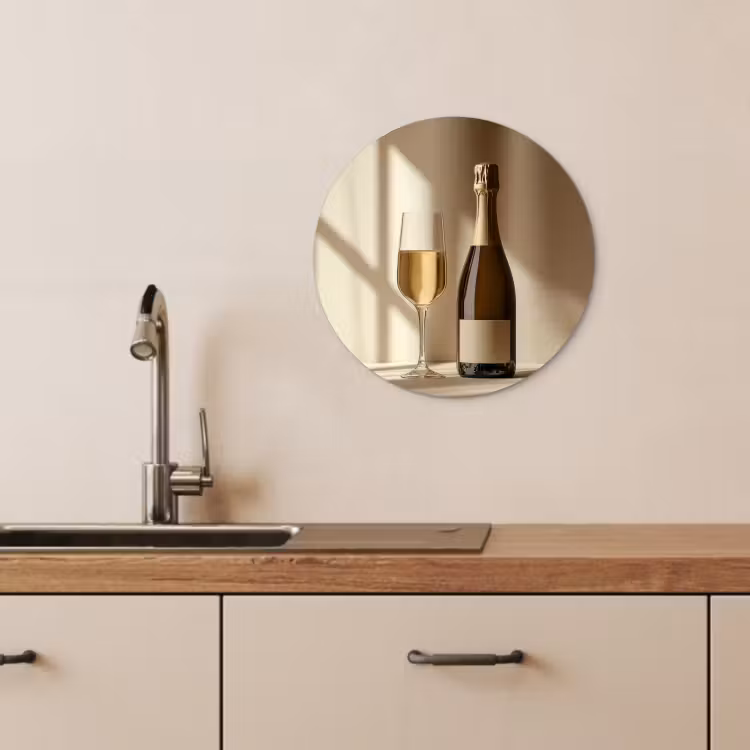 Quadro rotondo - Champagne - Beige - Ombra - Bolle — 2