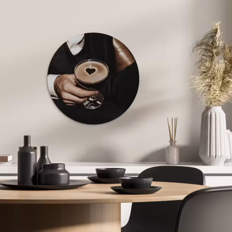 Quadro rotondo - Cuore - Cocktail - Espresso Martini - Mano — 4