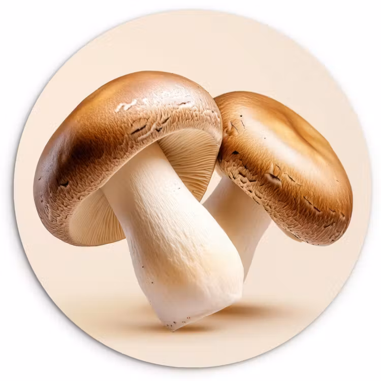 Quadro rotondo - Funghi - Morbido - Beige — 2
