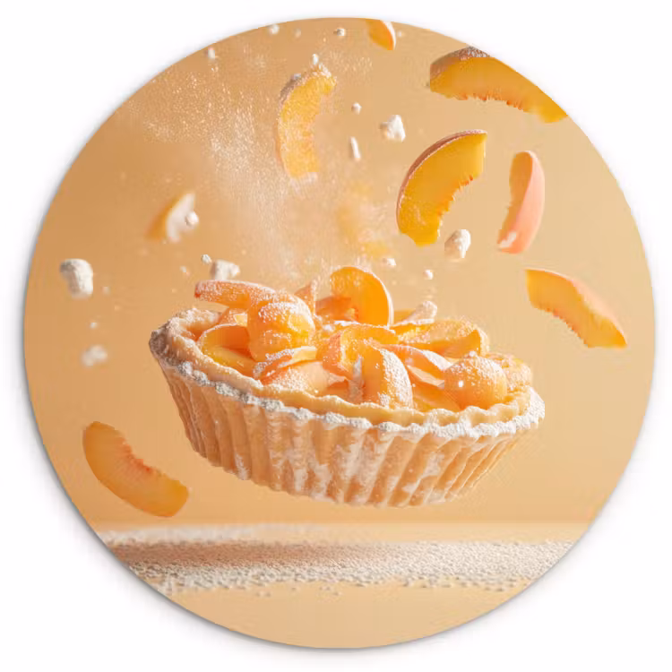 Quadro rotondo - Pesca - Cibo - Torta - Arancia — 2