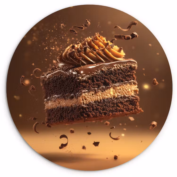 Quadro rotondo - Torta - Cioccolato - Cibo - Brownie — 1