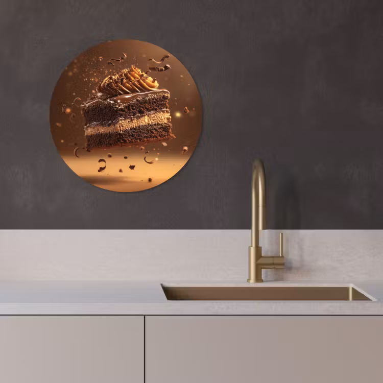 Quadro rotondo - Torta - Cioccolato - Cibo - Brownie — 3