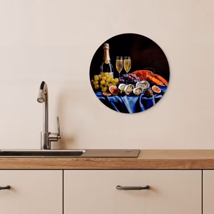 Quadro rotondo - Champagne - Lusso - Ostriche — 2