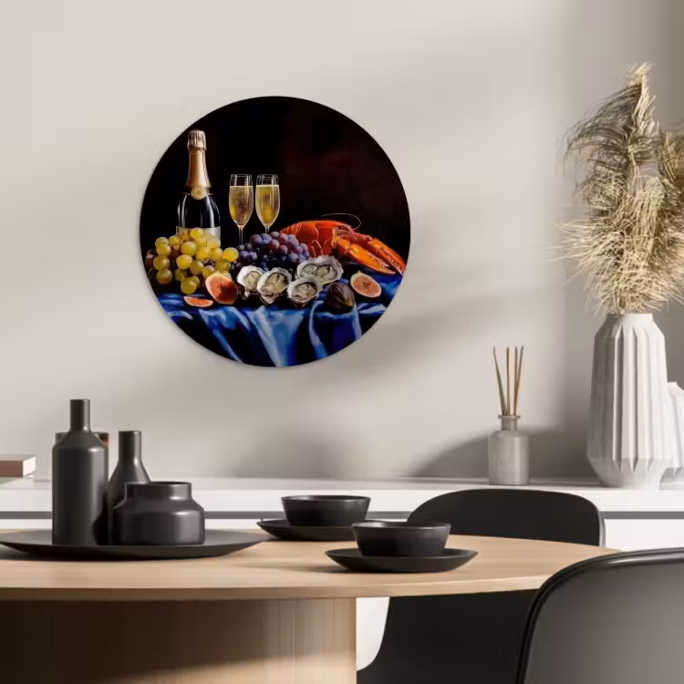Quadro rotondo - Champagne - Lusso - Ostriche — 3