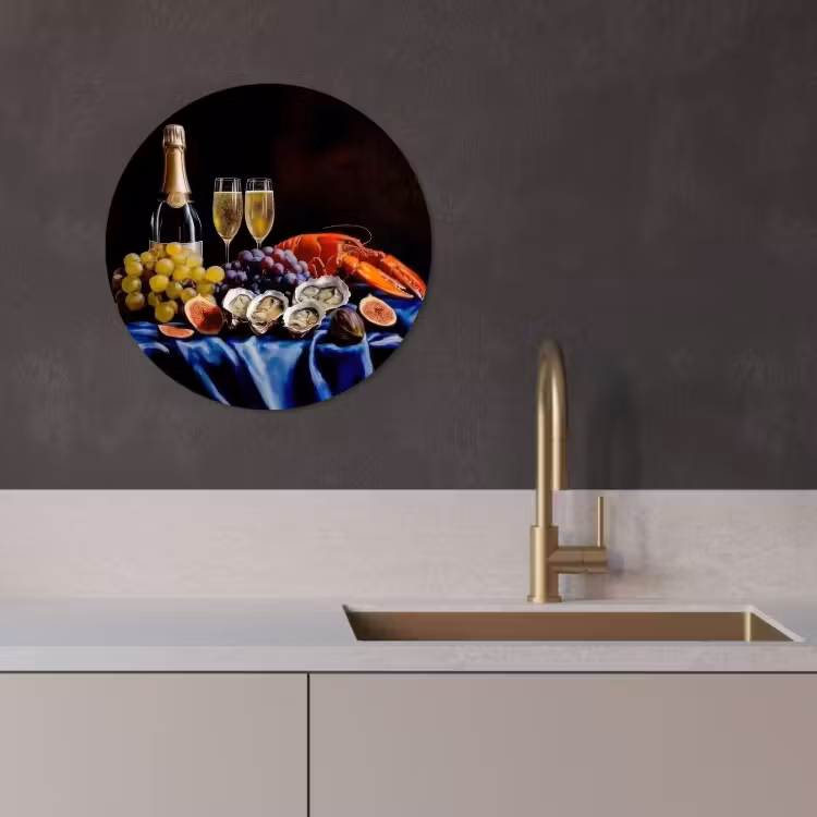 Quadro rotondo - Champagne - Lusso - Ostriche — 4
