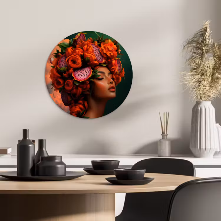 Quadro rotondo - Donna - Bevande alla frutta - Rose — 3