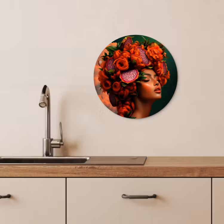 Quadro rotondo - Donna - Bevande alla frutta - Rose — 4