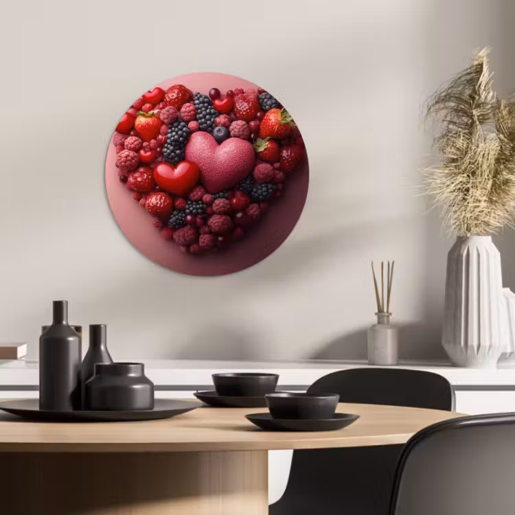 Quadro rotondo - Frutta - Cuori - Fragole - Lamponi - Mirtilli — 3