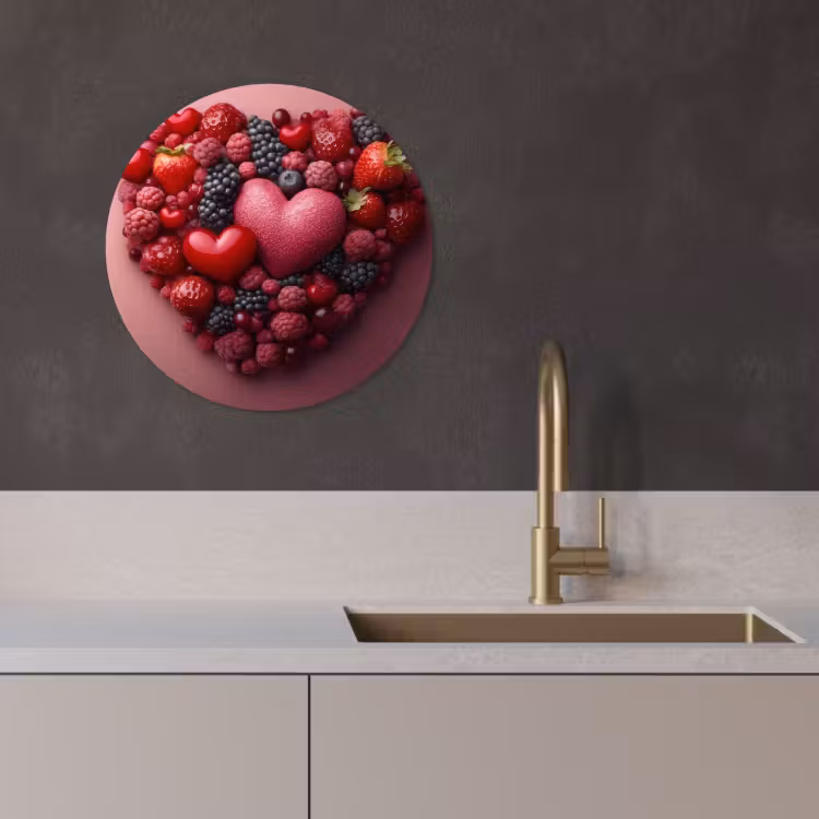 Quadro rotondo - Frutta - Cuori - Fragole - Lamponi - Mirtilli — 4
