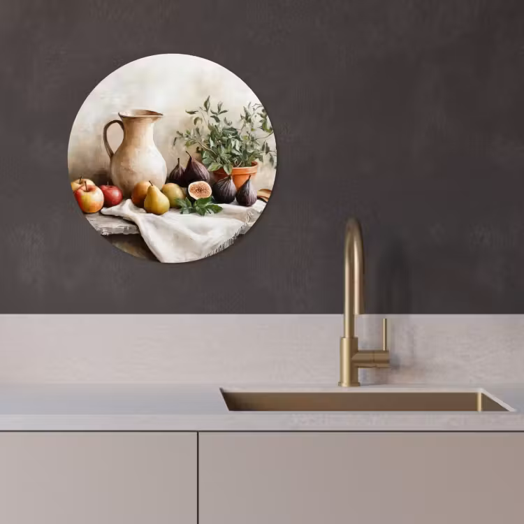 Quadro rotondo - Frutta - Erbe - Rurale — 2