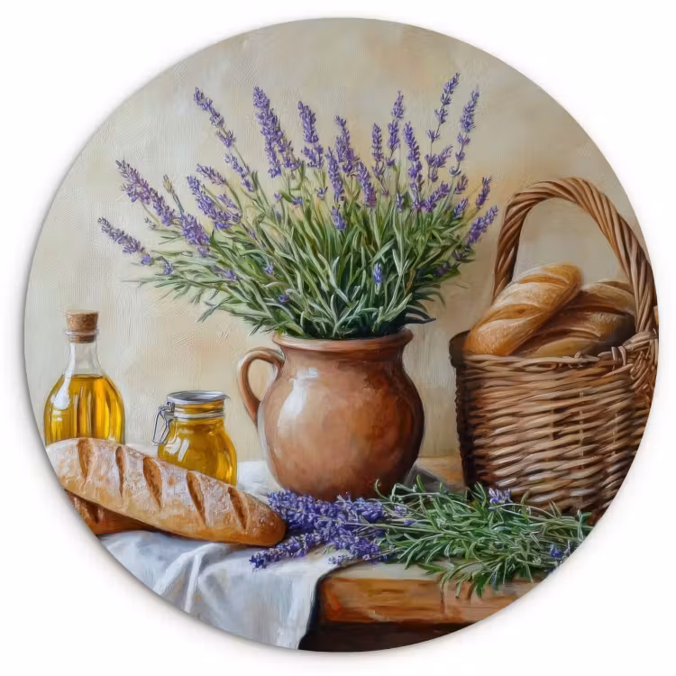 Quadro rotondo - Lavanda - Pane - Natura morta — 4