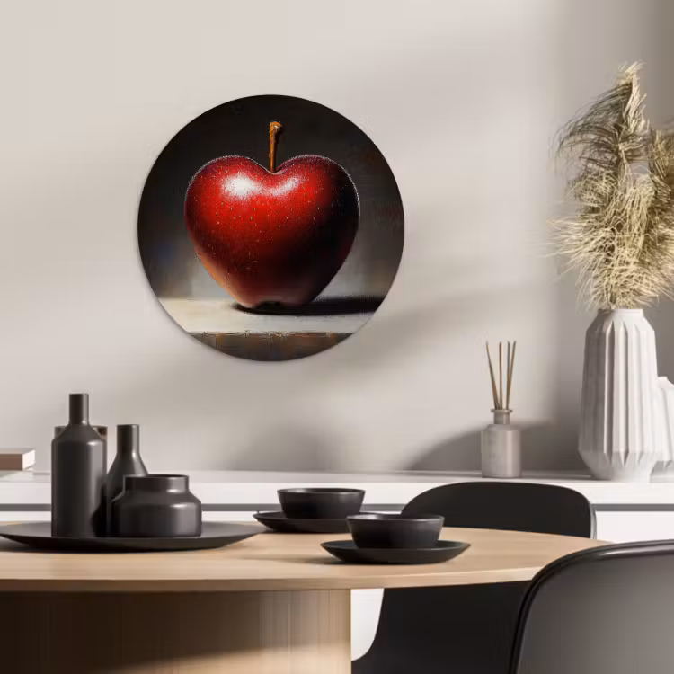 Quadro rotondo - Mela - Cuore - Rosso — 3