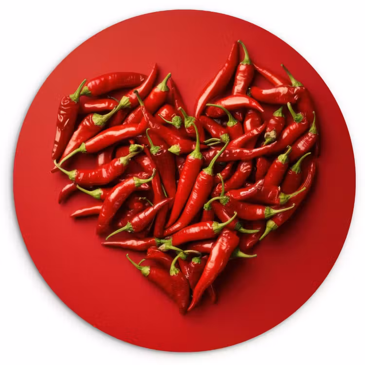 Quadro rotondo - Peperoni - Rossi - Cuore — 1
