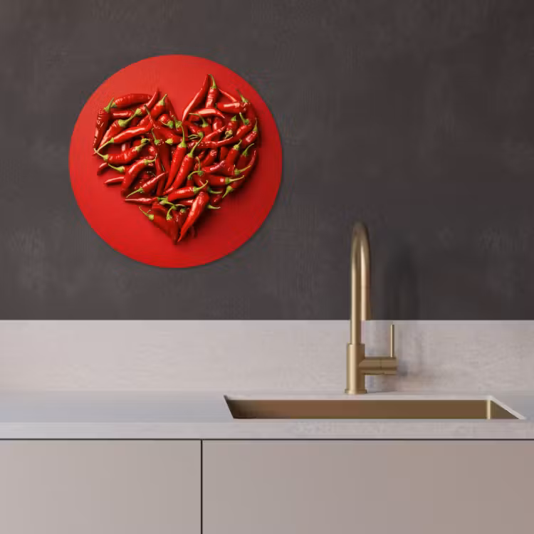 Quadro rotondo - Peperoni - Rossi - Cuore — 2
