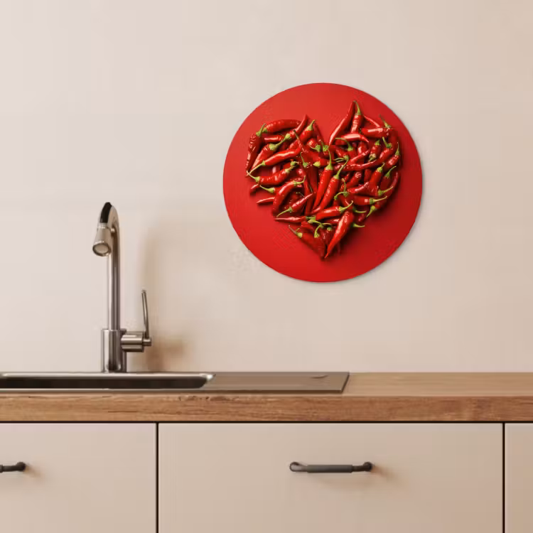 Quadro rotondo - Peperoni - Rossi - Cuore — 4
