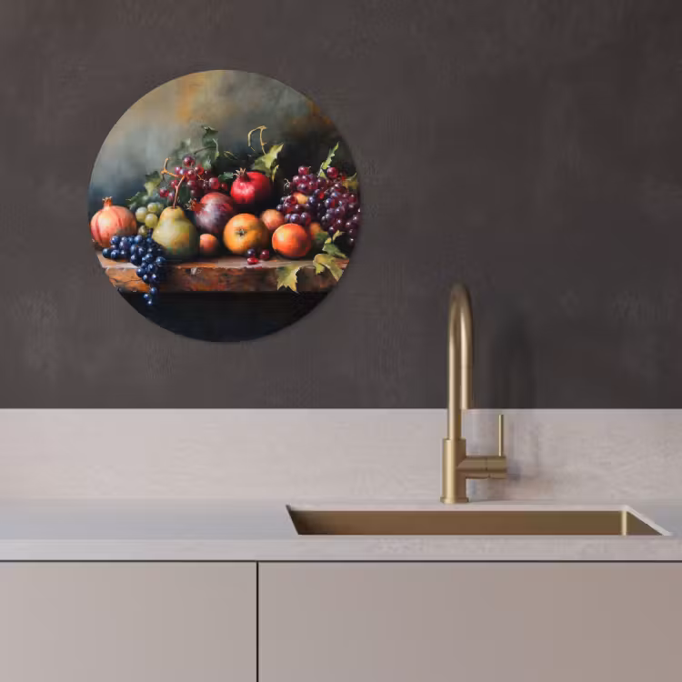 Quadro rotondo - Rustico - Natura morta - Frutta — 1