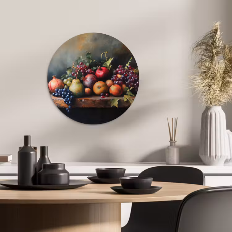 Quadro rotondo - Rustico - Natura morta - Frutta — 2