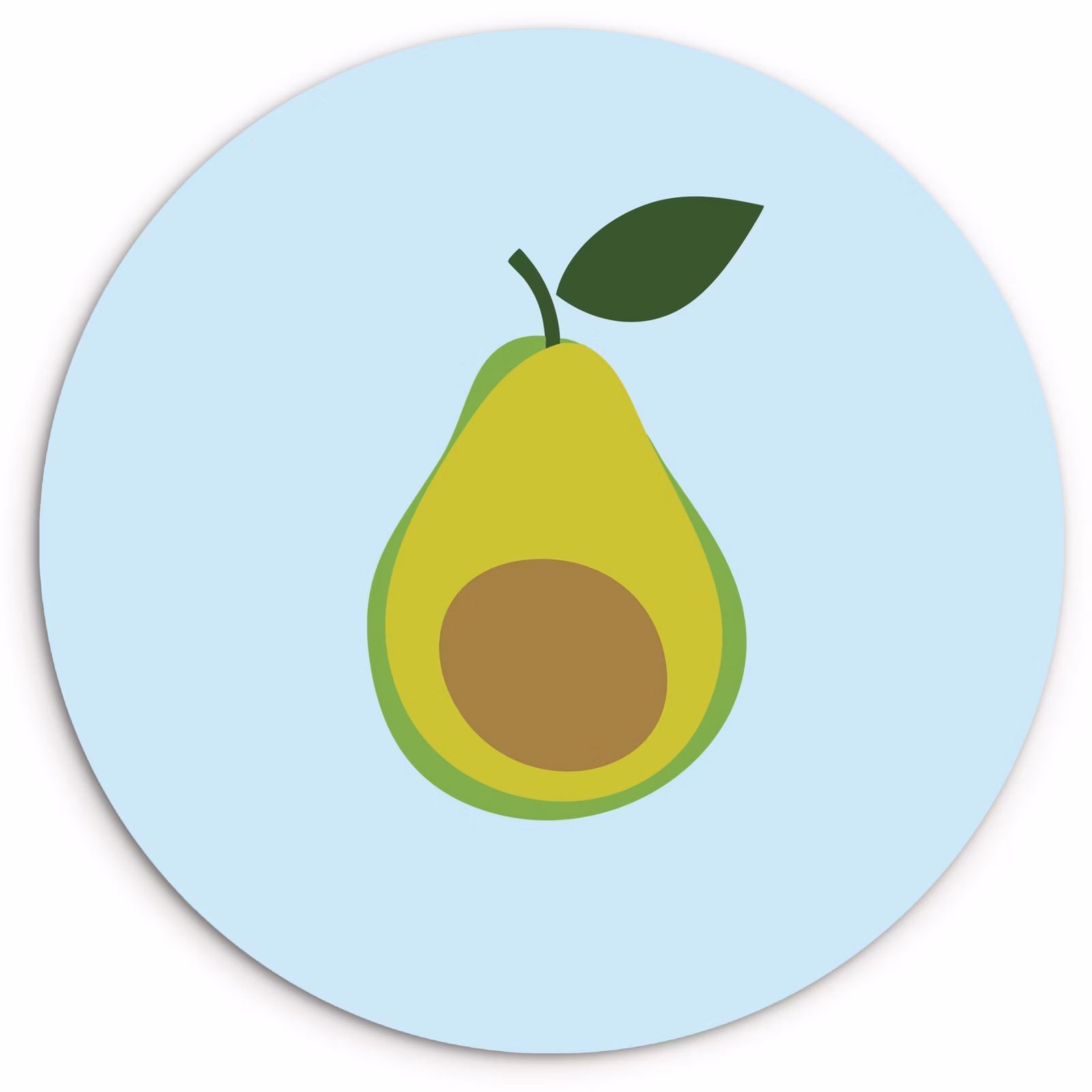Quadro rotondo - Avocado - Illustrazione - Verde - Frutta — 1