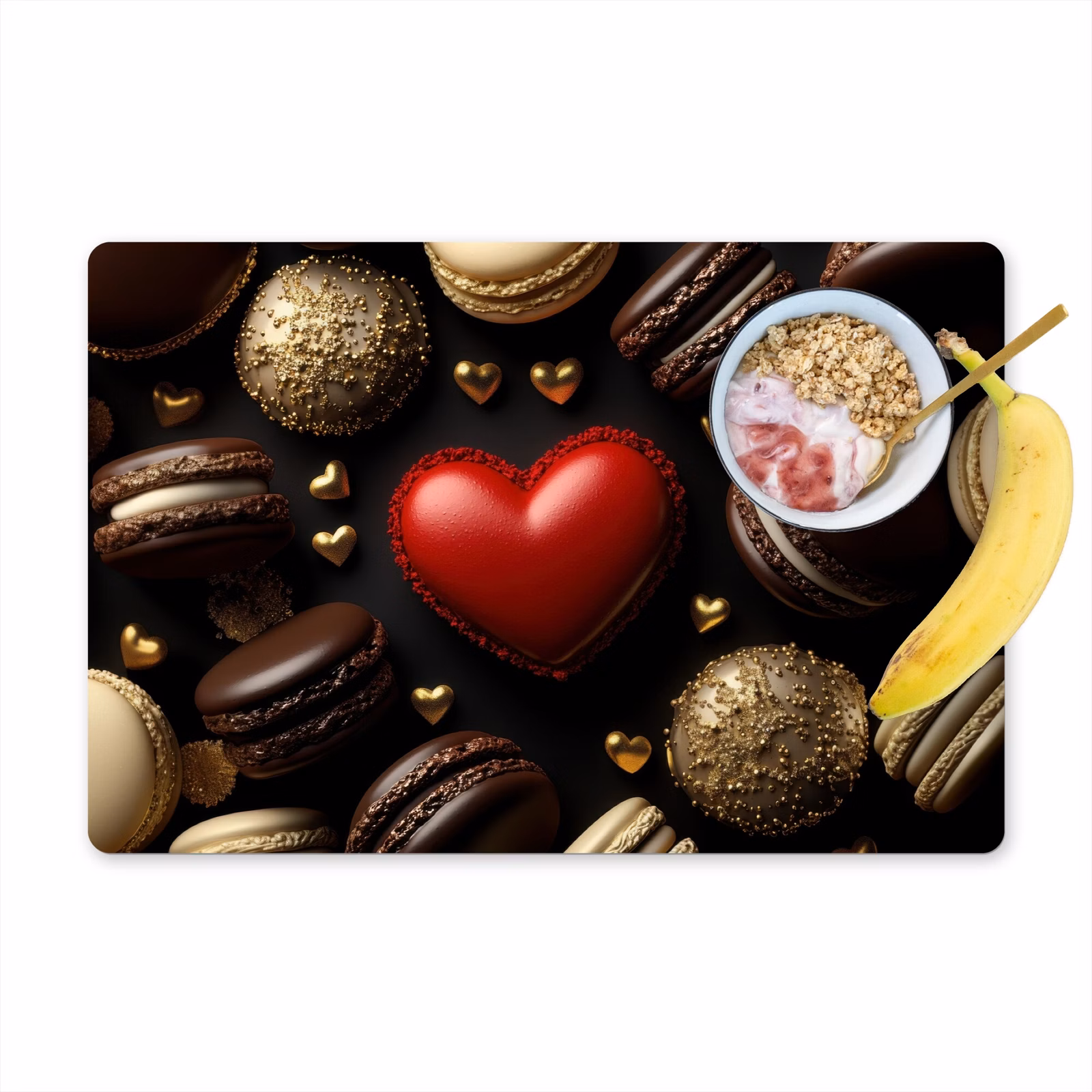 Tovaglietta in vinile - Amaretti - Rosso - Cuore — 1