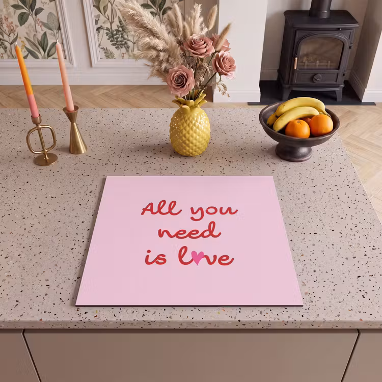 Protezione piano induzione - Testo - Rosa - Amore - Cuore — 3