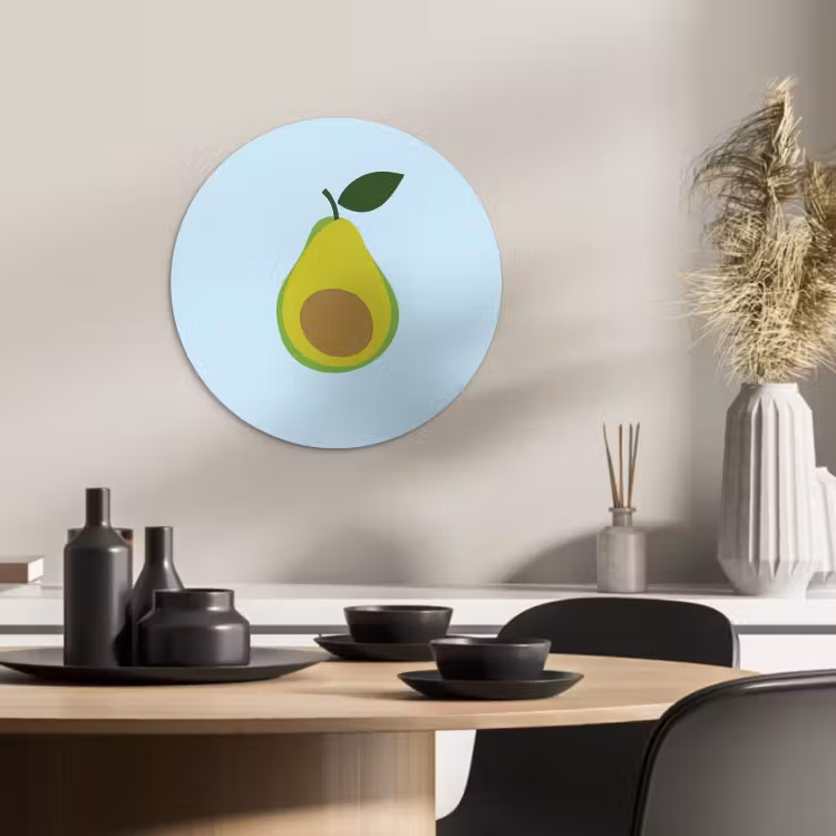 Quadro rotondo - Avocado - Illustrazione - Verde - Frutta — 3