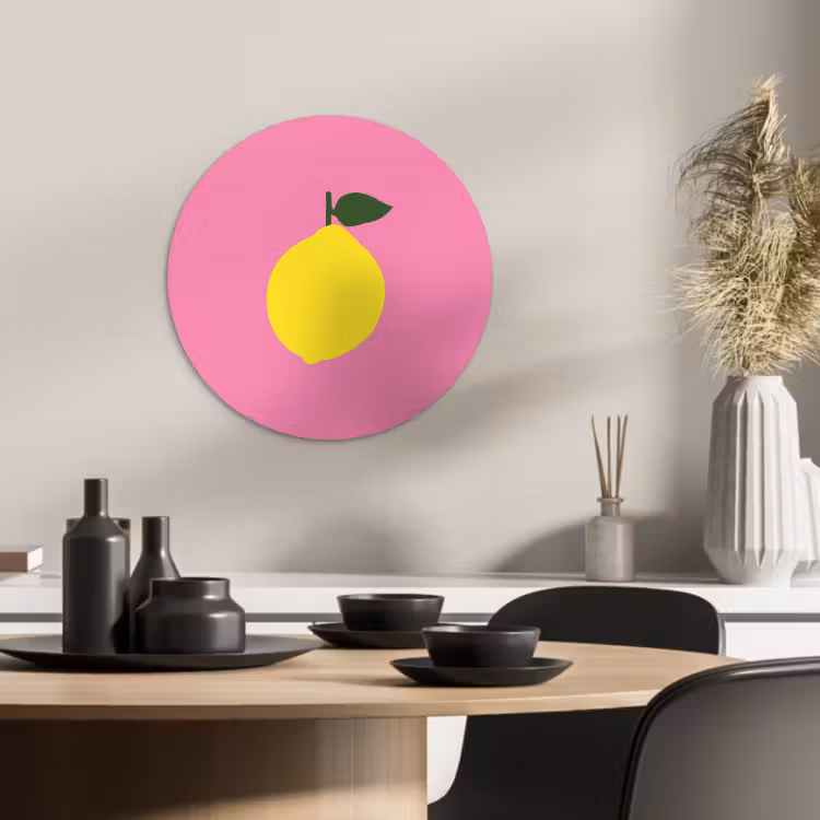 Quadro rotondo - Limone - Giallo - Fresco — 3